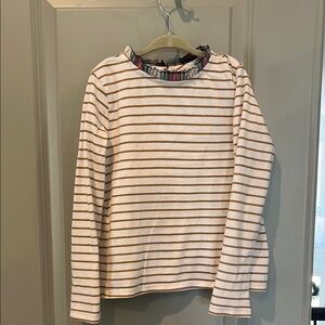 Crewcuts striped t-shirt with ruffle collar